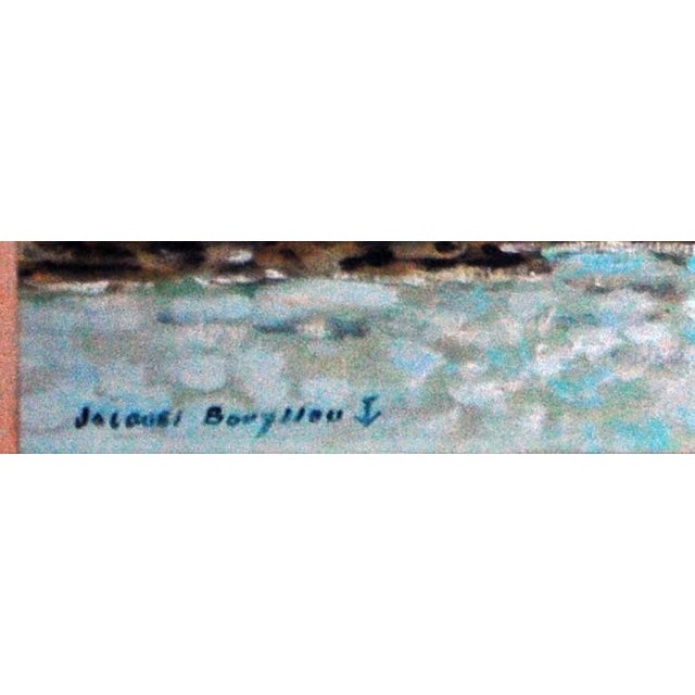 1980s "Concarneau Le Phare De La Croix" Oil Painting by Jacques Bouyssou, Framed For Sale - Image 4 of 5