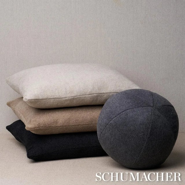 Contemporary Schumacher Dixon Mohair Pillow 22" in Stone For Sale - Image 3 of 3