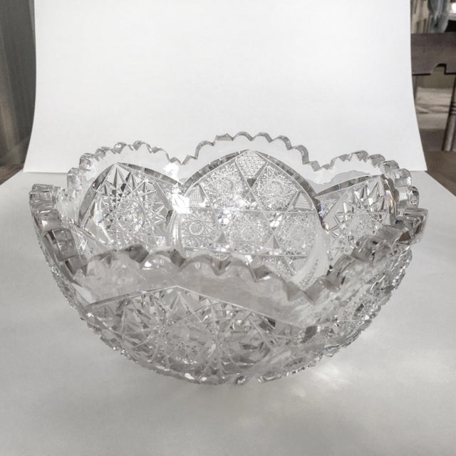 Antique Saw Tooth Cut Crystal Bowl Chairish