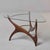 Italian Mid-Century Sculptural Walnut and Brass Cocktail Table With Triangular Glass Top For Sale In Detroit - Image 6 of 11