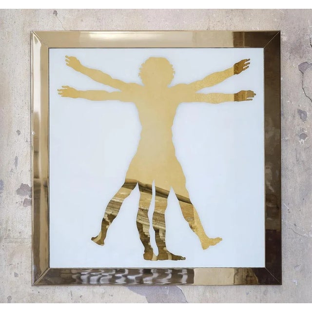 Leonardo Da Vinci, The Vitruvian Man, Icon Wall Decoration by Davide Medri Dimensions: D 10 x W 116 x H 116 cm. Materials:...