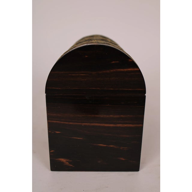 Wood Antique Brass Mounted Calamander Wood Box For Sale - Image 7 of 9