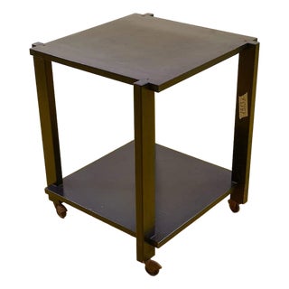 Minimalist Black Metal Serving Cart For Sale