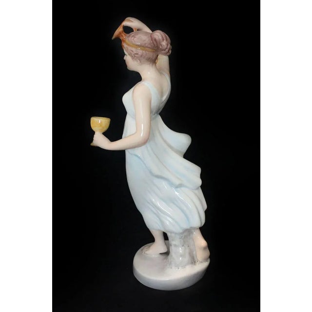 Vestal Ceramic Figure With Jug and Goblet by Giovanni Ronzan for Ronzan, 1940s, in Very Good conditions. Designed 1920 to...