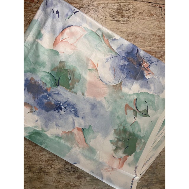 Vintage Shumacher Pastel Floral Screen Print Fabric- 4 Yard Remnant For Sale - Image 6 of 9