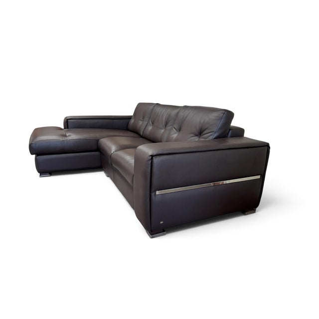 Brown Gamma Arredamenti Italian Leather Sectional For Sale - Image 8 of 13