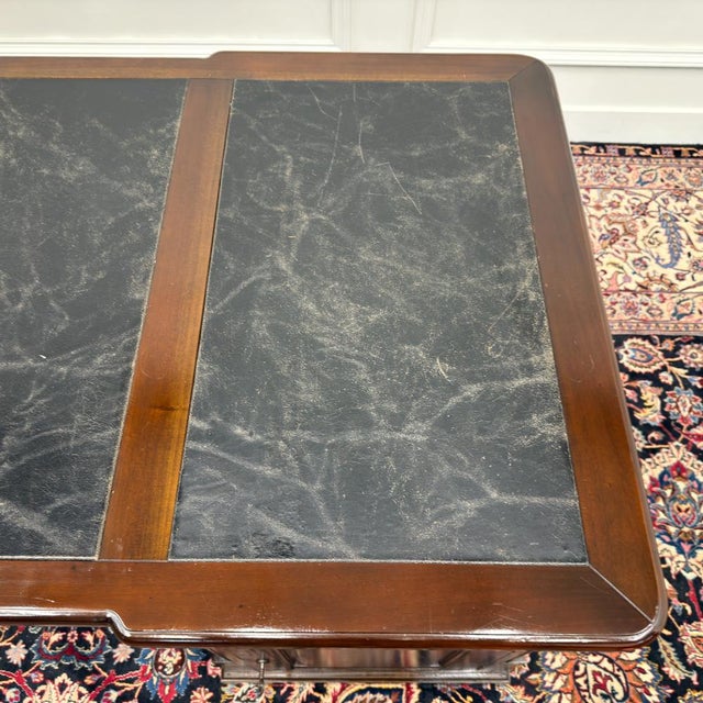 English Desk and Desk Chairs, Set of 3 For Sale - Image 17 of 18