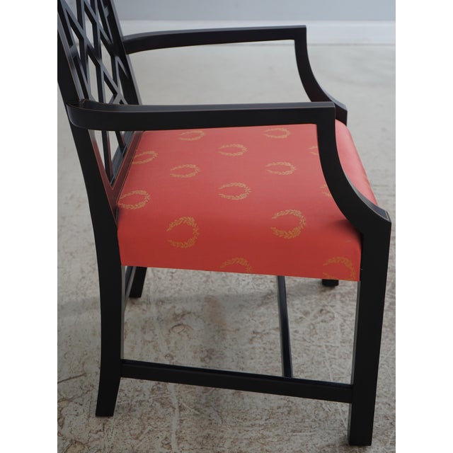 Pair of Kindel Black & Gold Chinese Chippendale Armchairs For Sale In Philadelphia - Image 6 of 18