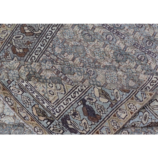 Antique Persian Malayer Rug With Intricate All-Over Geometric Design in Muted Earthy Tones 3'3"x4'9" For Sale - Image 9 of 9