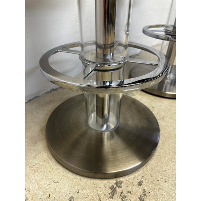 Design for Leisure Steel and Black Ultra Suede Swivel Bar Stools - a Pair For Sale - Image 9 of 12