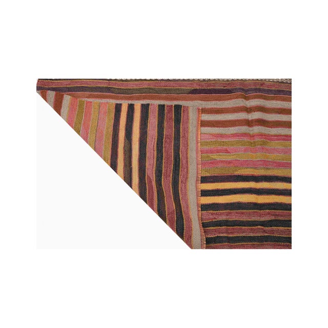 1960s Striped Vintage Decorative Kilim Rug - 5`2" X 6`10" For Sale - Image 5 of 6