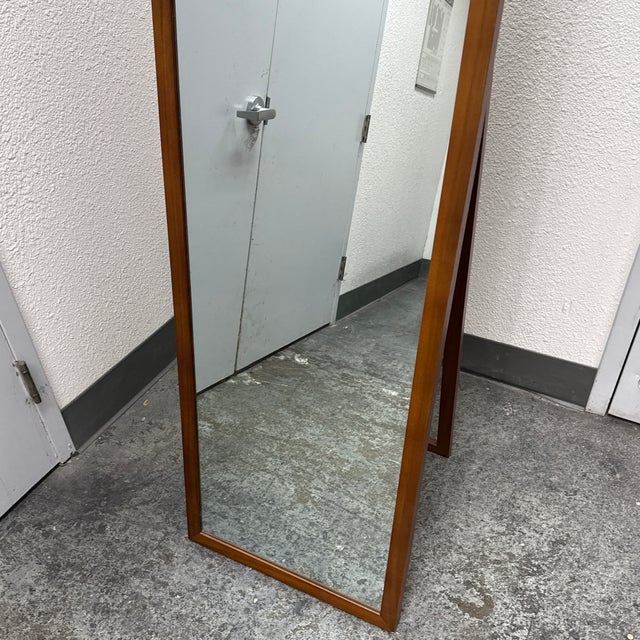 Threshold Wood Floor Mirror For Sale - Image 10 of 12