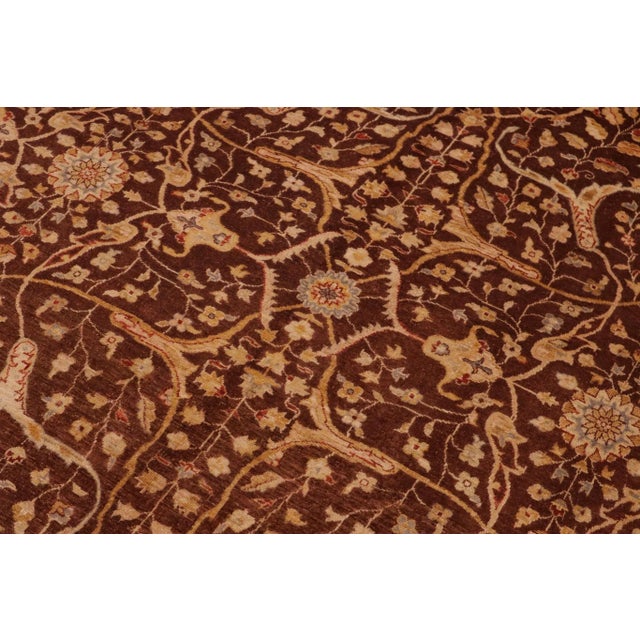Classic Ziegler Brown Gray Hand-Knotted Wool Rug - 9'1'' X 11'4'' For Sale In New York - Image 6 of 8
