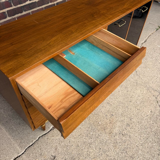 Mid-Century Modern Merton Gershun for American of Martinsville Dania Walnut Dresser / Credenza For Sale - Image 3 of 12