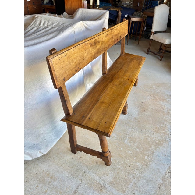 Italian Late 19th Century Italian Walnut Bench For Sale - Image 3 of 12