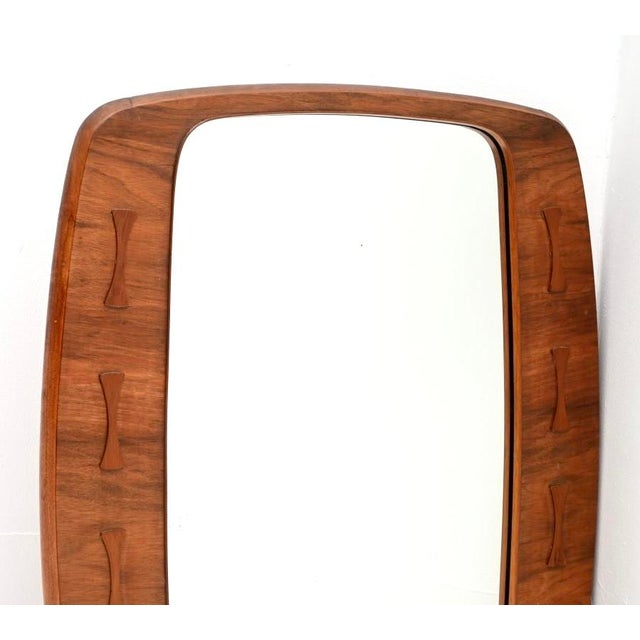 Vintage Art Deco Walnut Mirror, 1930 For Sale - Image 4 of 10