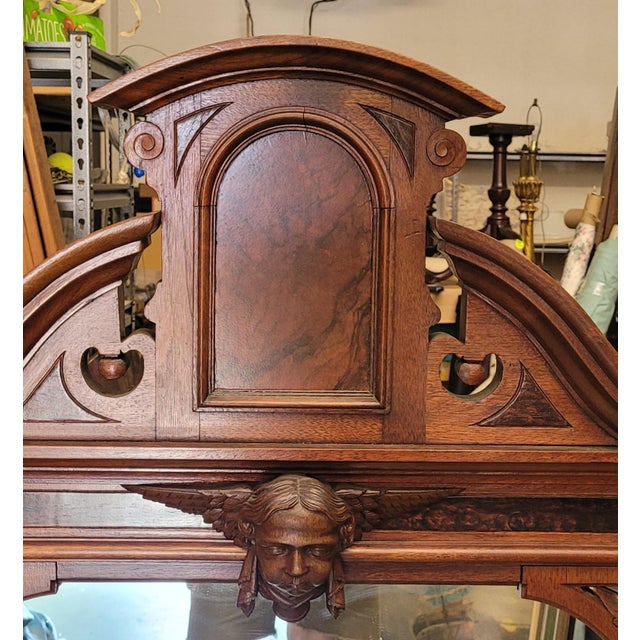 Victorian 19th Century Architectural Salvage Mantel Mirror For Sale - Image 3 of 14