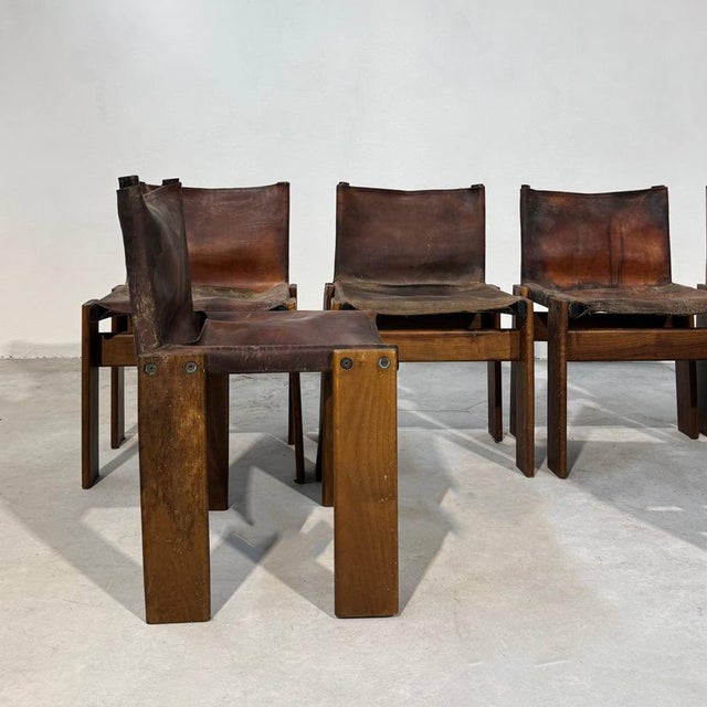 Brown Scarpa Monk Design Chairs, 1970s, Set of 6 For Sale - Image 8 of 13