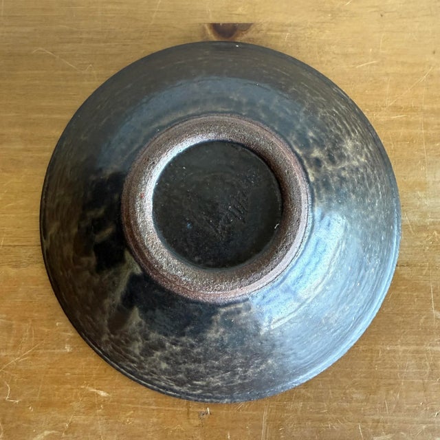 Japanese Style Handthrown Stoneware Ceramic Bowl, Signed by Artist For Sale In Los Angeles - Image 6 of 9