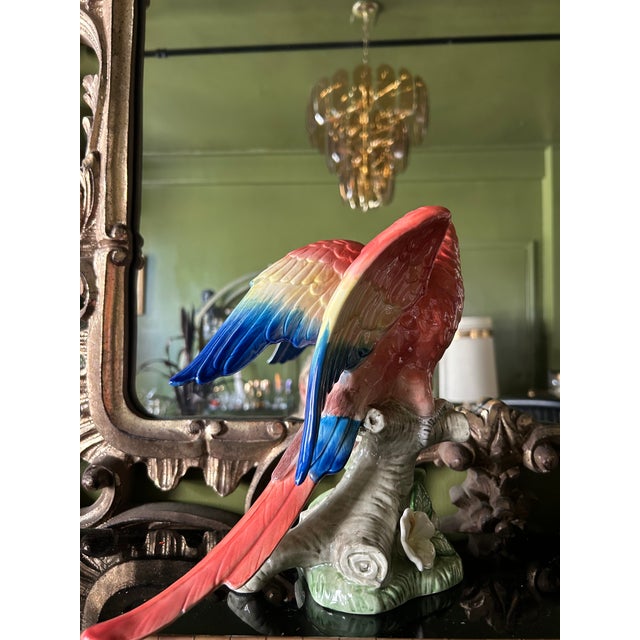 1980s 1980's Fitz and Floyd Deco Macaw Parrot Figurine For Sale - Image 5 of 11