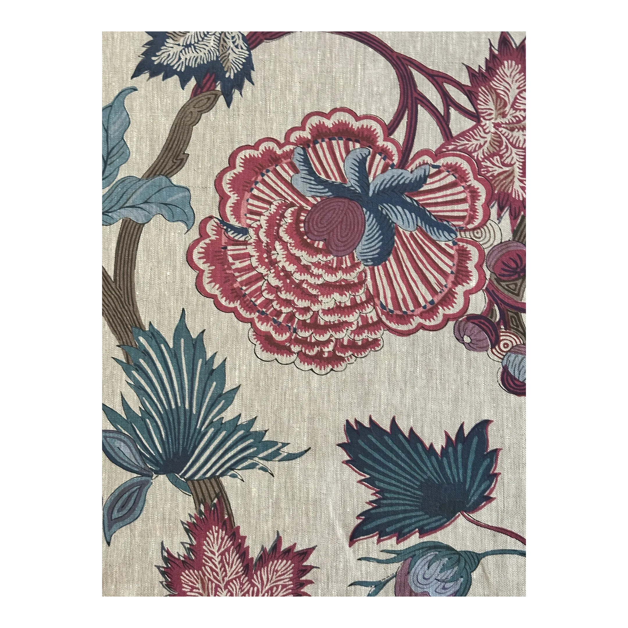 Tissu au metre indienne fond bleu petrole