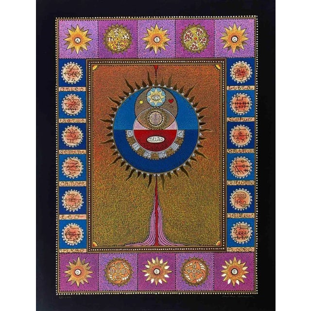 Modern Mino Meno, Esoteric Composition, Screenprint, 1980s For Sale - Image 3 of 3