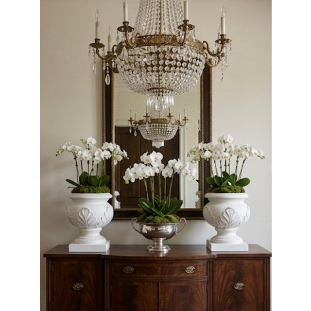 Plastic Pair of Vintage Neoclassical-Style Cast Resin Cache Pots For Sale - Image 7 of 12