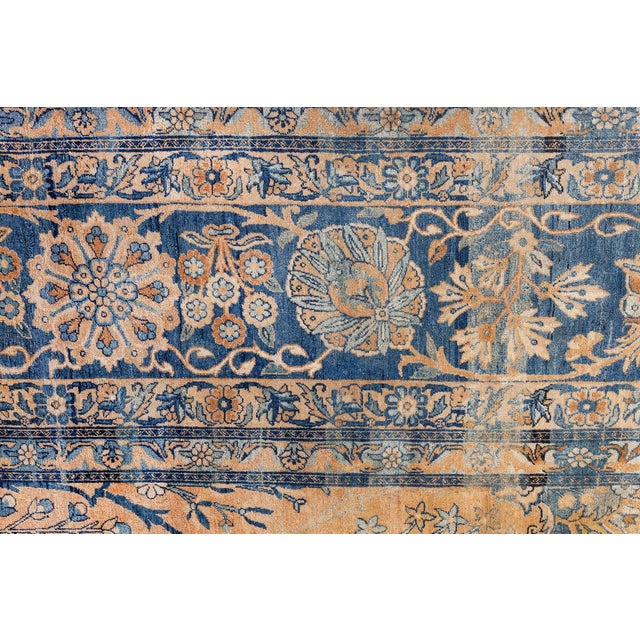 Persian Authentic 19th Century Persian Kirman Handmade Wool Carpet For Sale - Image 3 of 9