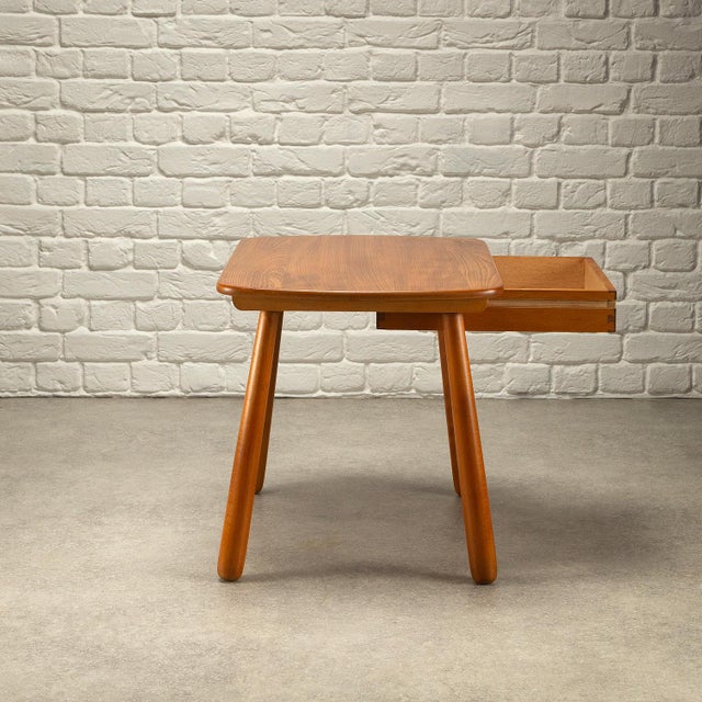 Vintage Danish Beech Side Table, 1950s For Sale - Image 4 of 14