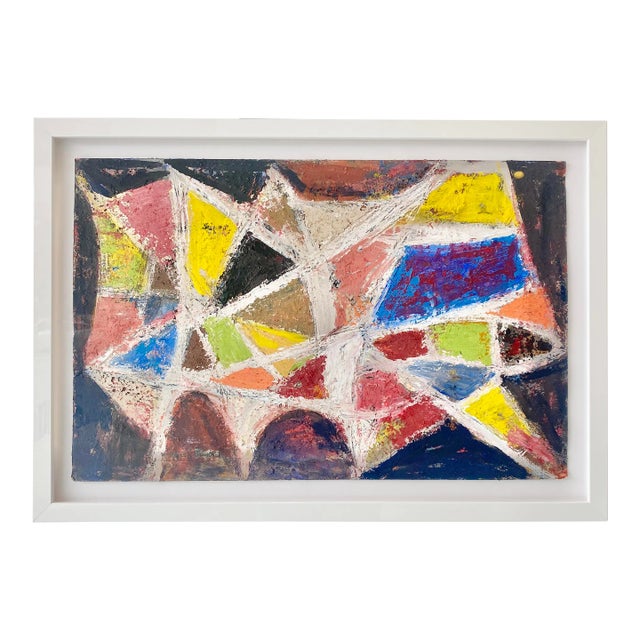 1960s Abstract Expressionist Original Oil Painting by Martin Rosenthal, Framed For Sale