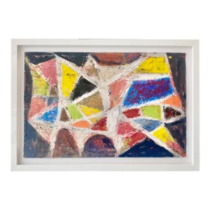 1960s Abstract Expressionist Original Oil Painting by Martin Rosenthal, Framed
