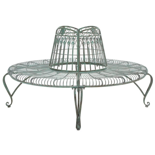 Metal Ally Darling Tree Bench - Antique Dark Green For Sale - Image 7 of 8