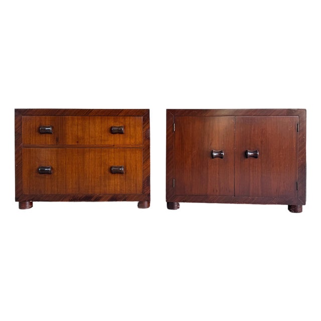 1940s Cabinets or Nightstands, Manner of Gilbert Rohde, Pair For Sale