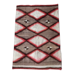 Antique 19th Century Navajo Germantown Eye Dazzler Woven Wool Textile