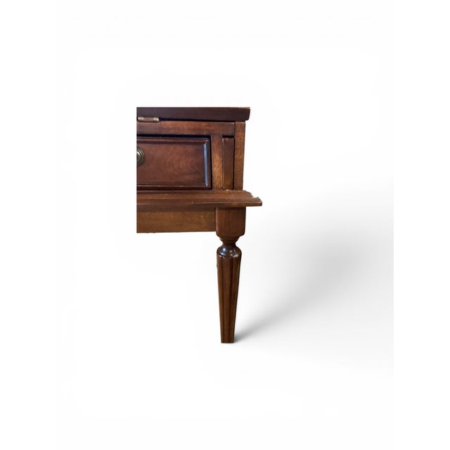 Sienna Traditional Cherry Secretary Desk With Tambour Storage and Compass Inlay French Style Secretary Desk With Inlay For Sale - Image 8 of 12