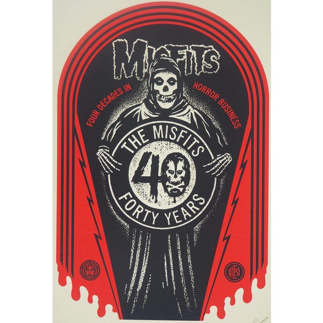 Shepard fairey aka obey giant (1970) misfits 40th crypt original color screen print signed and dated 2019 in pencil on...