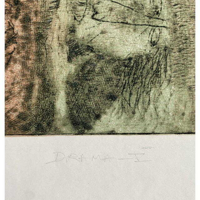 Abstract 1987 Abstract Figural Intaglio For Sale - Image 3 of 5