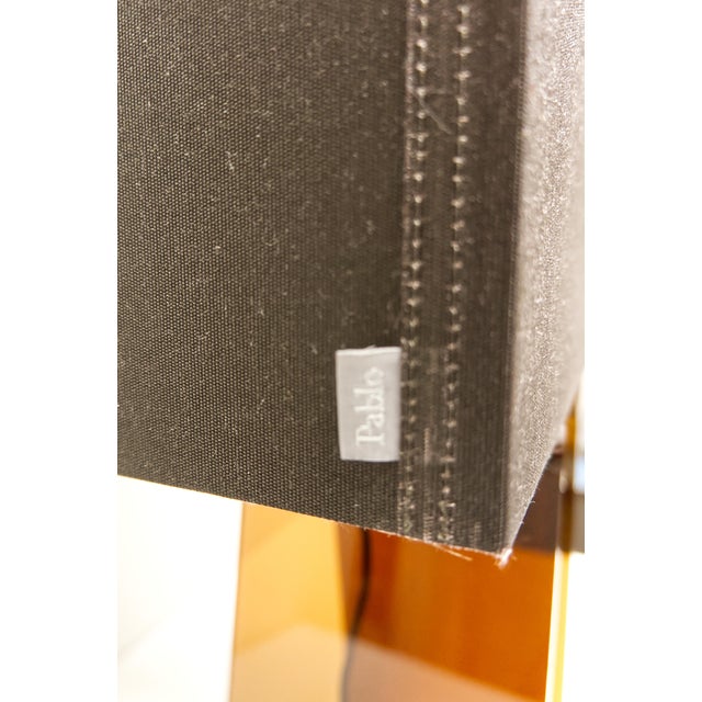 Textile Tube Top Acrylic Table Lamp in Brown by Peter Stathis for Pablo Designs For Sale - Image 7 of 9