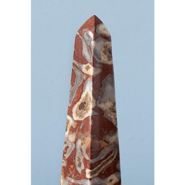 French Rouge Griotte Marble Obelisks, Set of 2 For Sale - Image 4 of 7