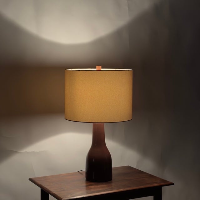 Mid-Century Modern 1960s Large Burgundy Ceramic Lamp by Jane and Gordon Martz for Marshall Studios For Sale - Image 3 of 10