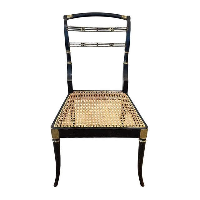 Hollywood Regency Set of Regency Style Chairs with Cane Seats, 1920s For Sale - Image 3 of 8