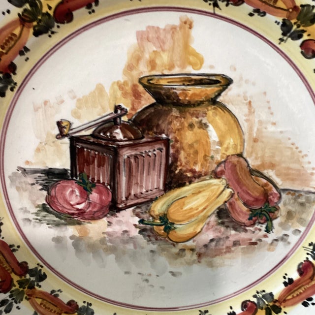 Italian Late 20th Century Ceramiche Giovanni Saldarerelli Giant Serving Platter Hand Painted Italy Signed For Sale - Image 3 of 7