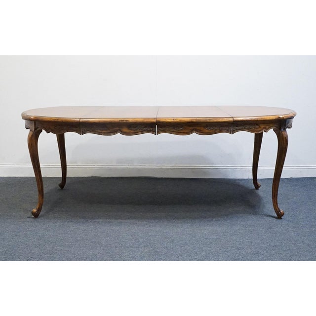 French Provincial Century Furniture Solid Walnut Country French Provincial 84" Dining Table 113372 For Sale - Image 3 of 11