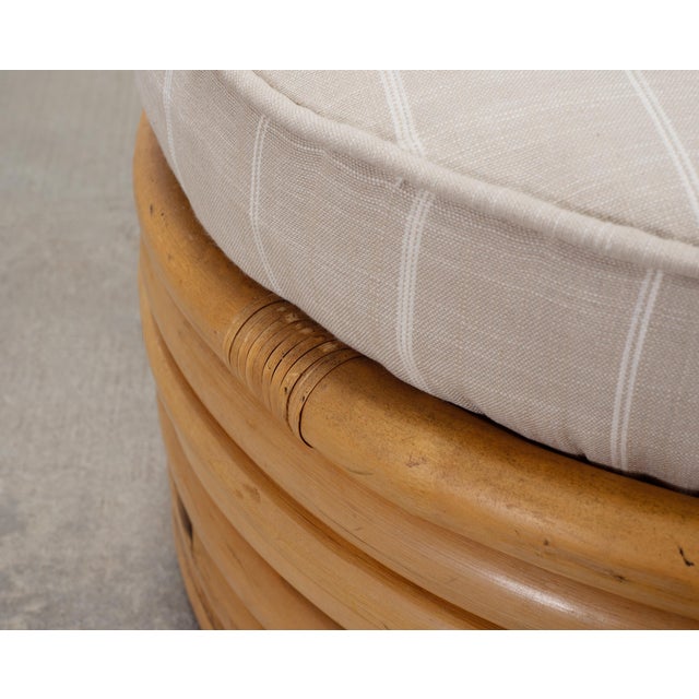 Mid-Century 7 Strand Paul Frankl Style Stacked Rattan Ottoman For Sale - Image 12 of 18