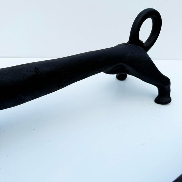 Vintage Cast Iron Dachshund Andirons For Sale - Image 11 of 12