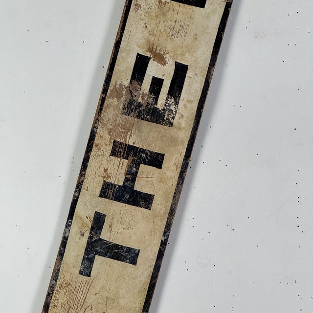Vintage Large French "Bonami Co. Inc." Wood Trade Sign, 97" Wide For Sale - Image 4 of 10