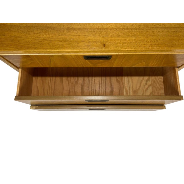 American Mid-Century Modern Oak Veneer Four-Drawer Chest, C. 1960s For Sale - Image 12 of 12