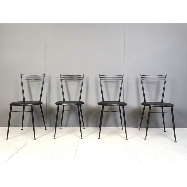 Vintage Dining Chairs by Calligaris, 1980s, Set of 4 For Sale - Image 4 of 12