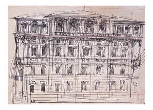 Gabriele Galantara, Architecture, Pen Drawing, 1910s