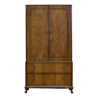 British Art Deco Style Tallboy Linen Cabinet from Beithcraft, 1940s For Sale